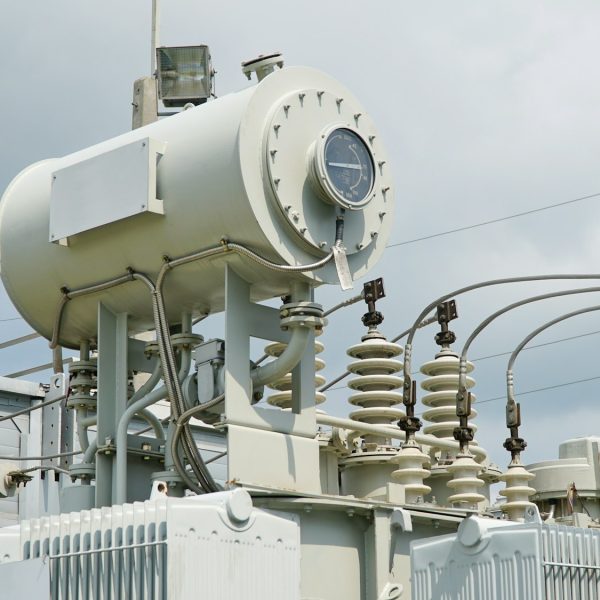 High voltage transformer. High voltage power transformer substation. power transformer.